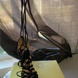 Elegant Black Lace-Up Women's Shoes